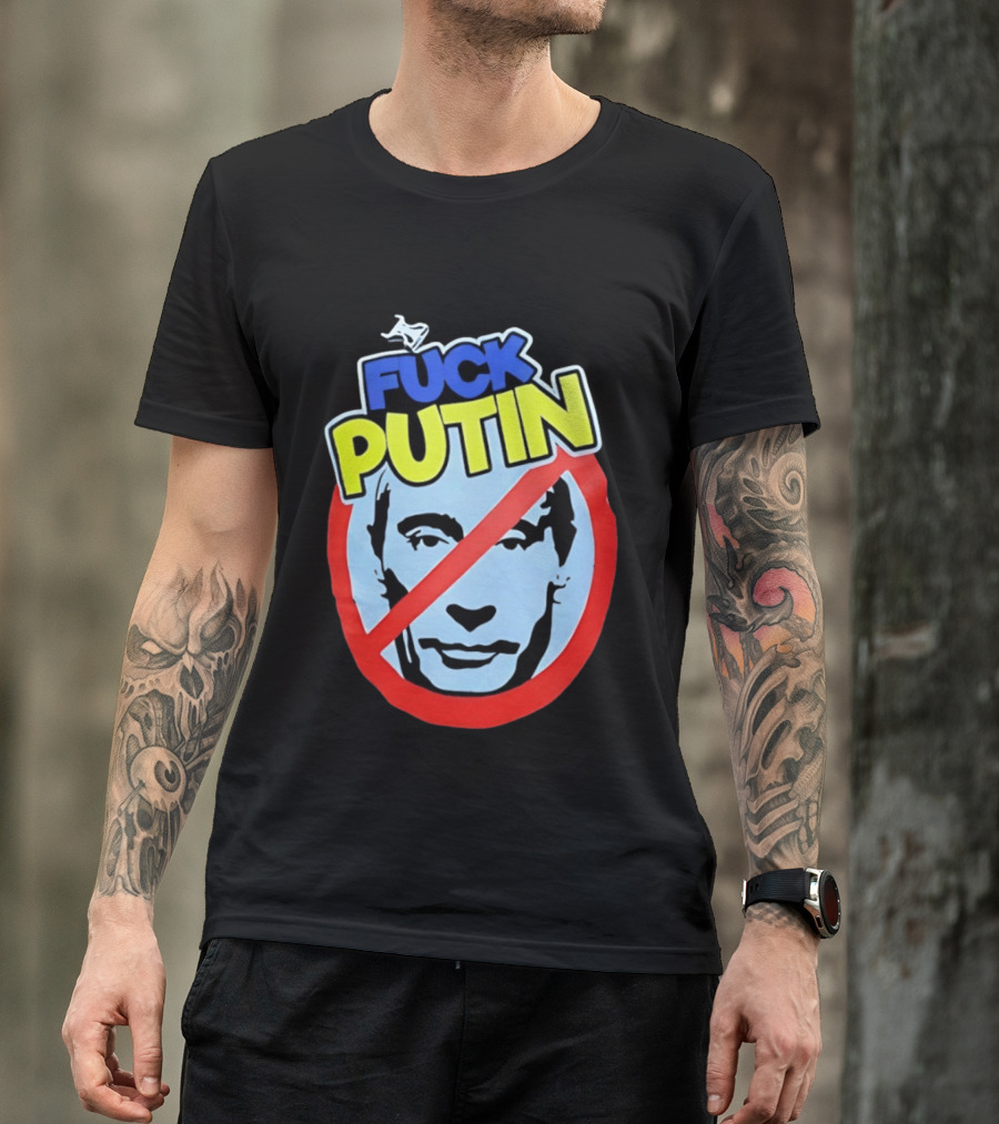 FUCK PUTIN Red Circle Icon With Blue And Yellow T-Shirt