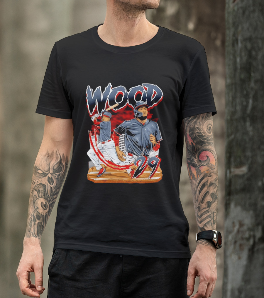 Wood 29 Washington Baseball Player Action T-Shirt