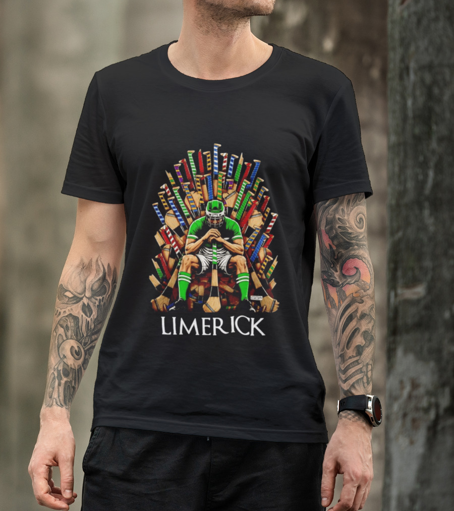 Limerick Hurler Throne Of Hurleys T-Shirt