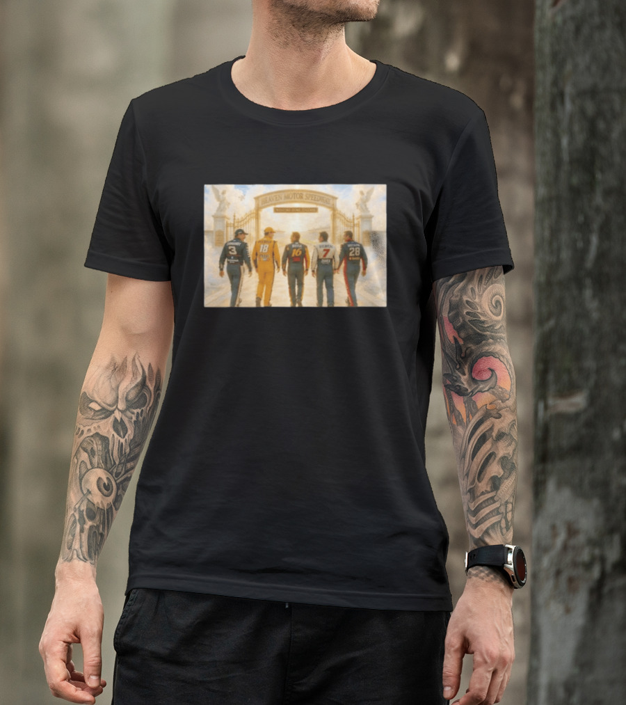 Earnhardt Busch Biffle Kulwicki Allison Heaven Motor Speedway Welcome Home Legends T-Shirt