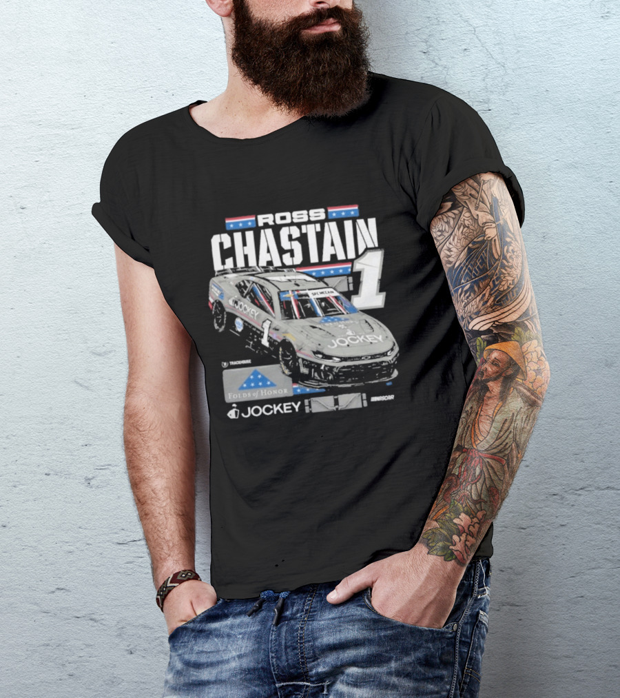 Ross Chastain #1 2026 Jockey Folds Of Honor Racing Car T-Shirt