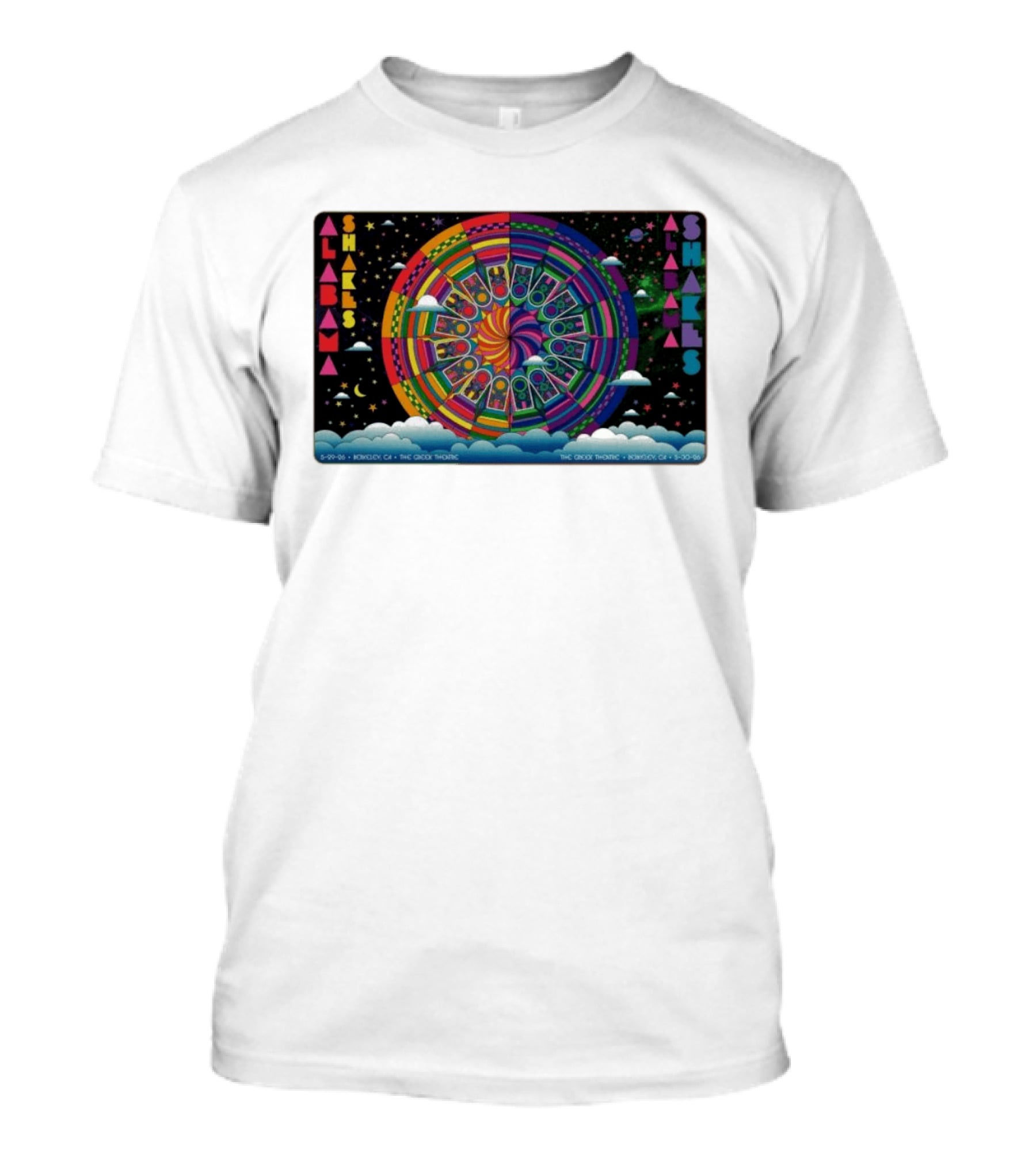 Alabama Shakes Concert The Greek Theatre Berkeley CA 5 29 26 Psychedelic Rainbow Spiral Clouds And Stars T-Shirt