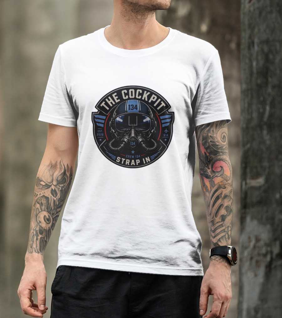 The Cockpit Strap In Crew 134 Football Helmet Est 2026 134 614 T-Shirt