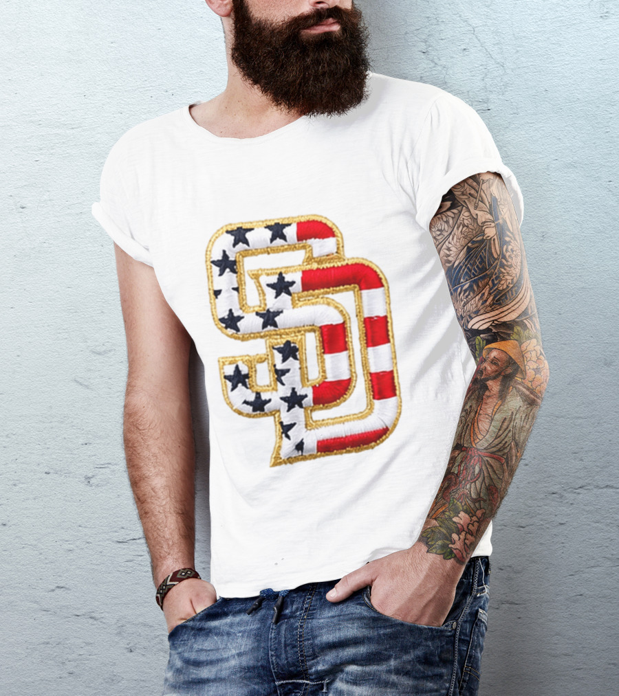 San Diego Padres America 250 Stars And Stripes SD Baseball Cap T-Shirt