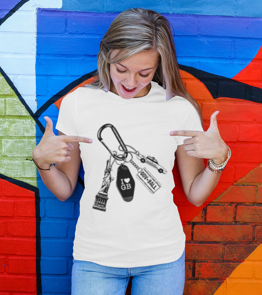 Governors Ball Music Festival 2023 Keychain Lineup Essentials T-Shirt