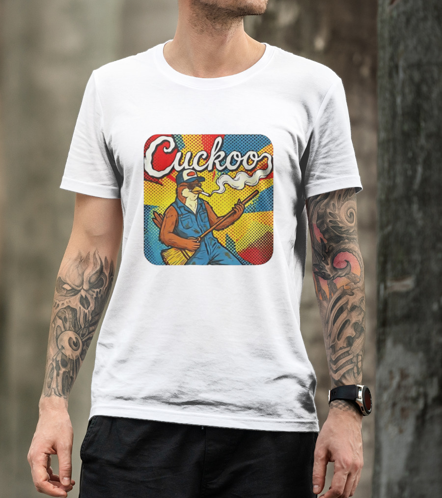 Cuckoo Smoking Bird In Sunglasses Retro Pop T-Shirt