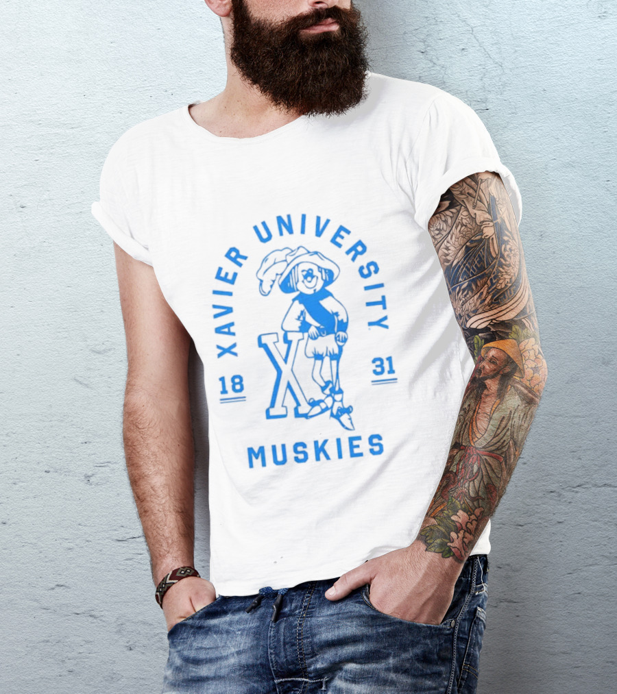 Xavier University Muskies Blue Blob 1831 T-Shirt
