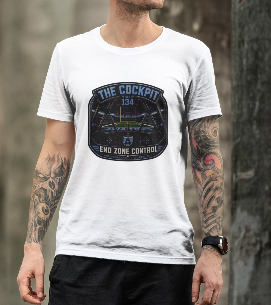 The Cockpit Sec 134 Aviators End Zone Control Historic Crew Stadium Columbus Ohio T-Shirt