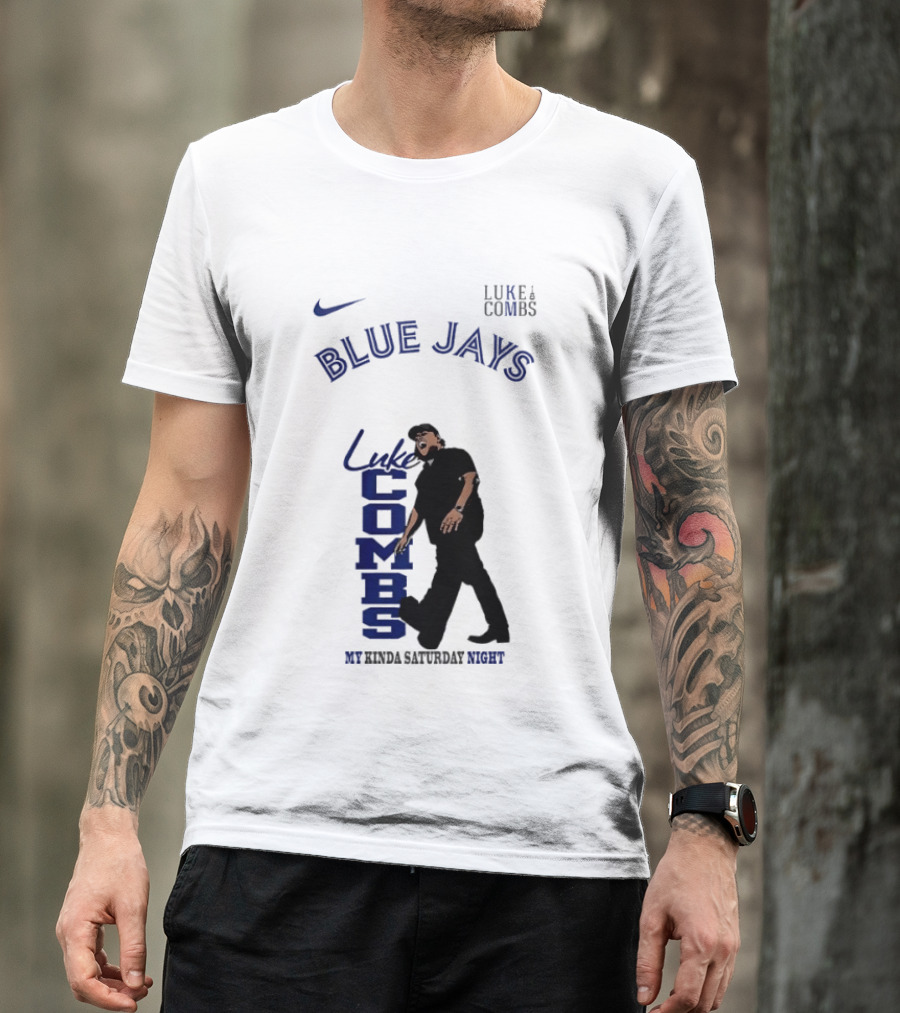 Luke Combs Blue Jays Nike My Kinda Saturday Night T-Shirt