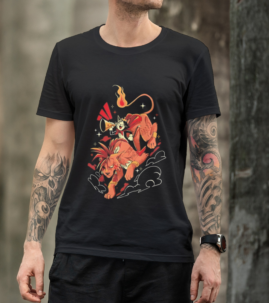 Cait Sith Red XIII Fantasy Adventure Duo Red Rider T-Shirt