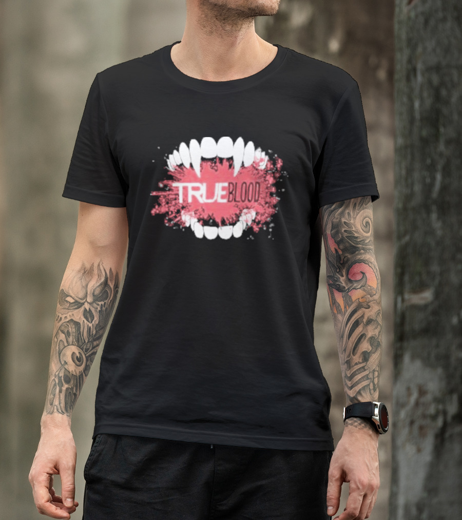 True Blood Vampire Fangs Bite Splatter T-Shirt
