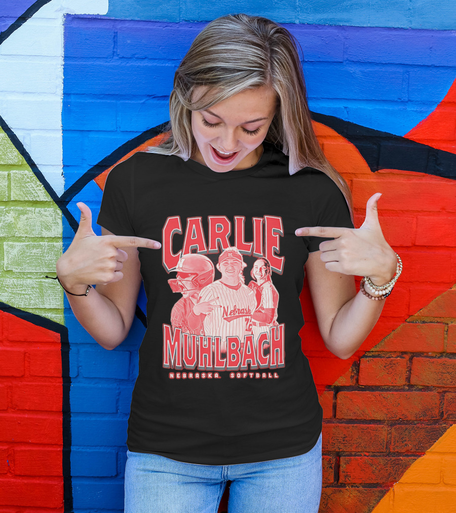 Carlie Muhlbach Nebraska Softball Vintage 90s T-Shirt
