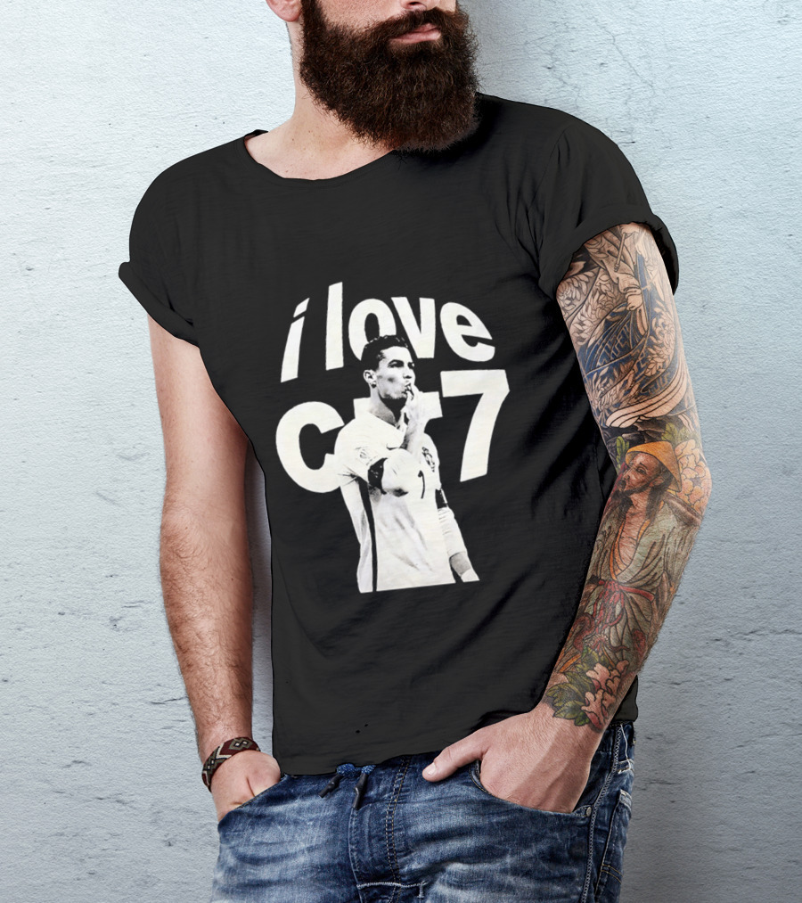 Cristiano Ronaldo I Love CR7 Image Al Nassr GOAT T-Shirt