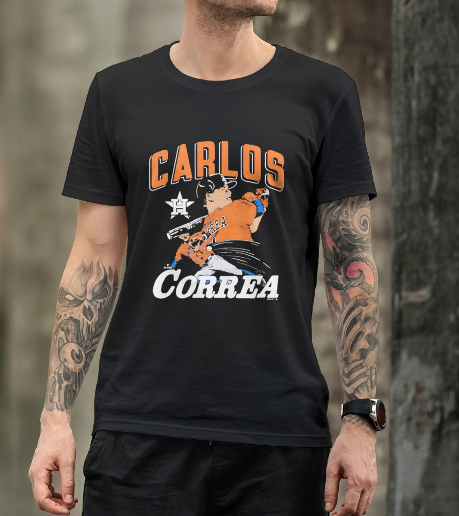 Carlos Correa Astros Caricature Tri Blend T-Shirt