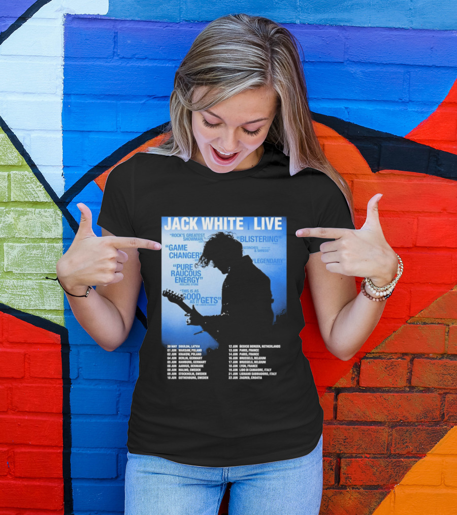 Jack White Live Europe 2026 Tour Dates Schedule Legendary Rock Concert Experience T-Shirt