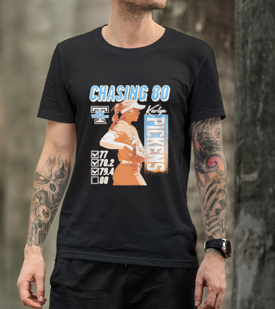 Karlyn Pickens Tennessee Lady Volunteers Softball Chasing 80 T-Shirt