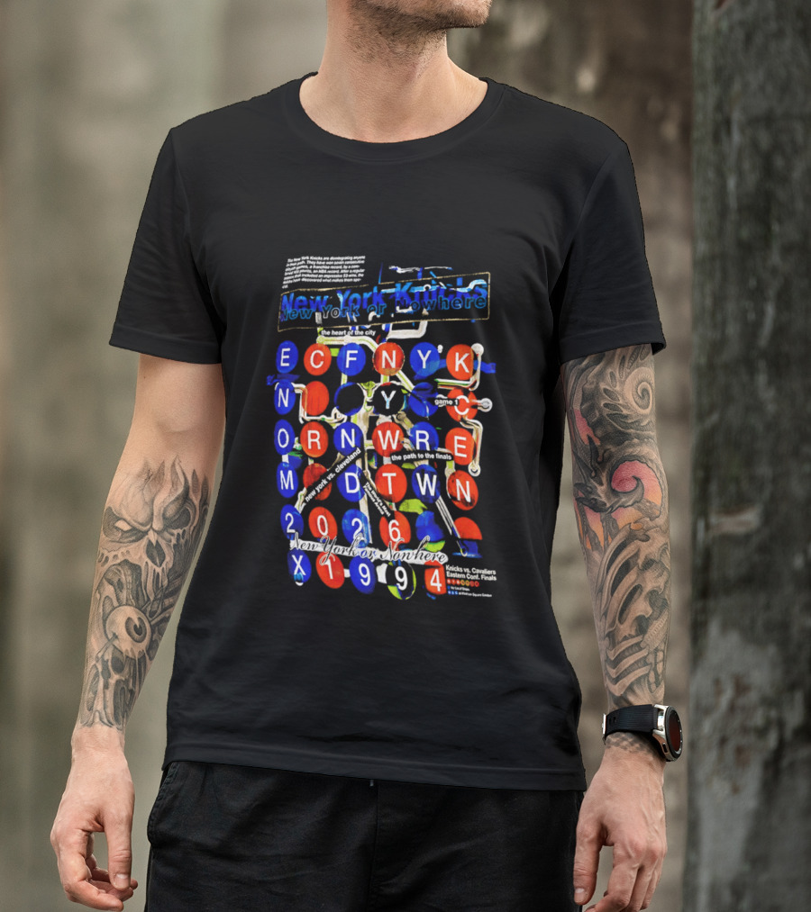 New York Knicks Nowhere Subway Map 1994 2026 T-Shirt
