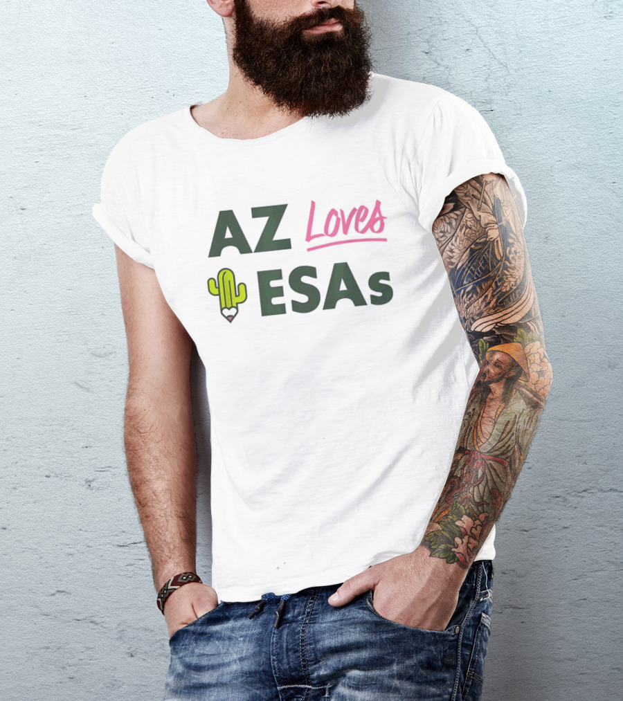 AZ Loves Education Savings Accounts Cactus Pencil Arizona Teacher ESAs T-Shirt