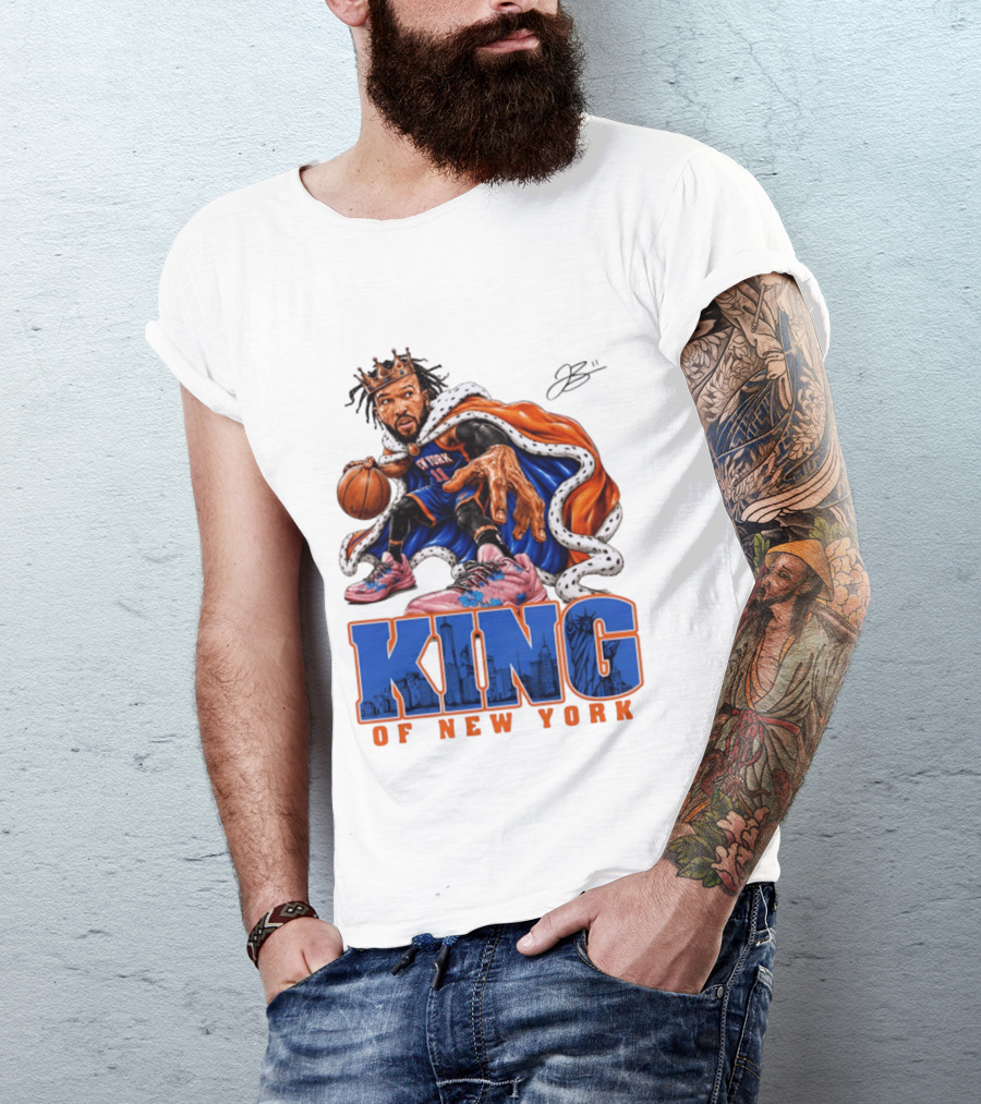 Jalen Brunson King Of New York Knicks Crown Cape T-Shirt