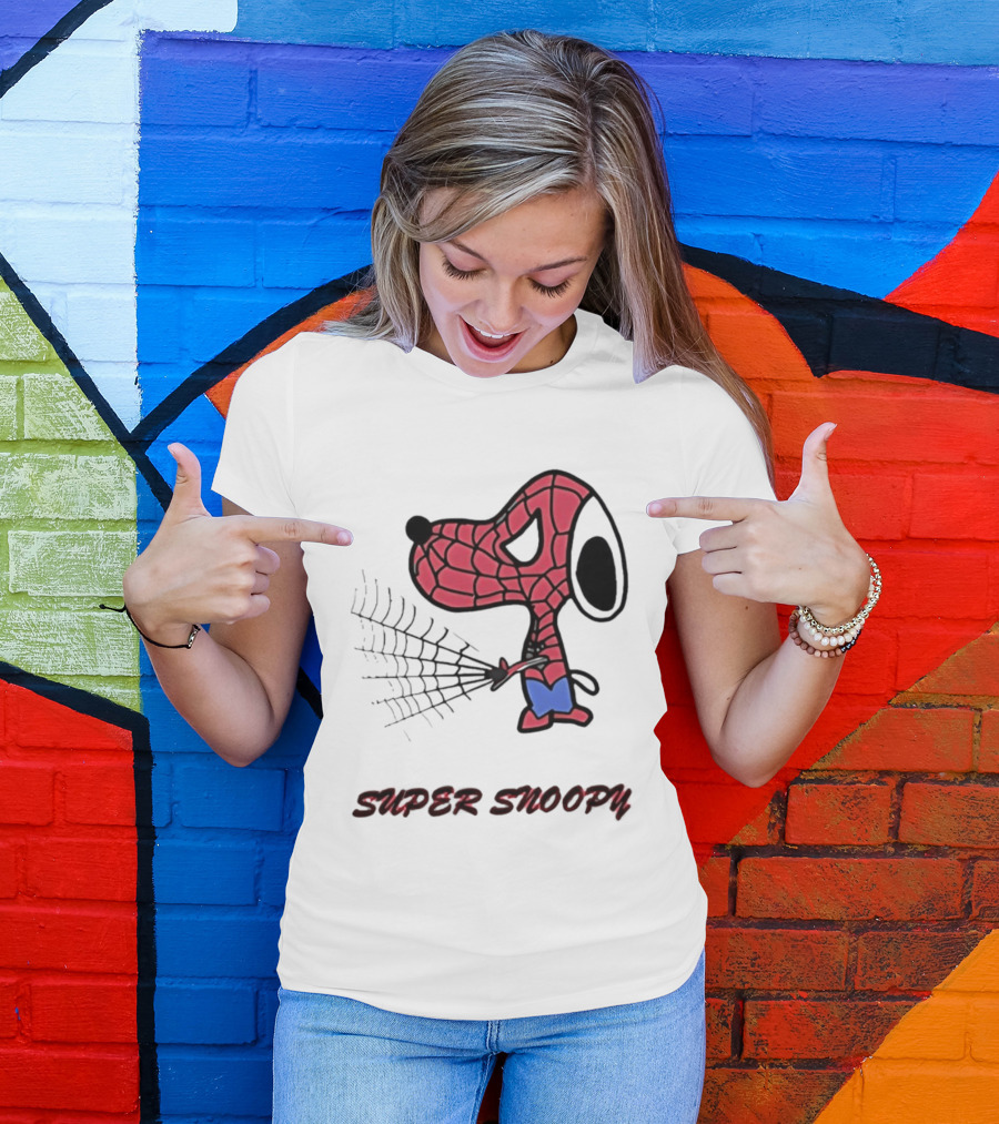 Super Snoopy Spider Man Mashup Pop Culture T-Shirt
