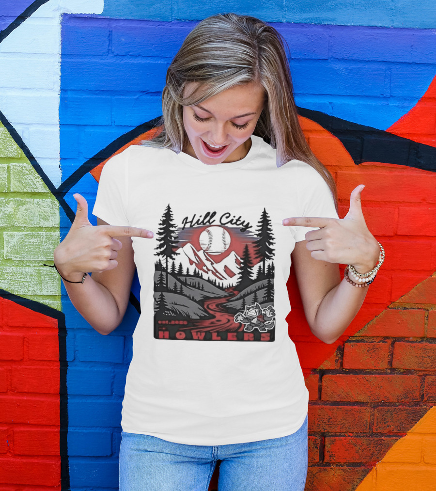 Hill City Howlers Est 2020 Mountain Pine Tree Forest Nature Sports T-Shirt