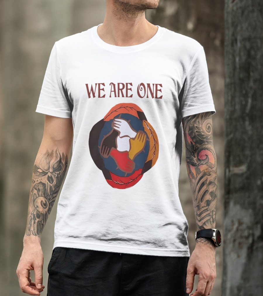 We Are One Unity Hands Feathers Orange Culture Heritage Collective T-Shirt