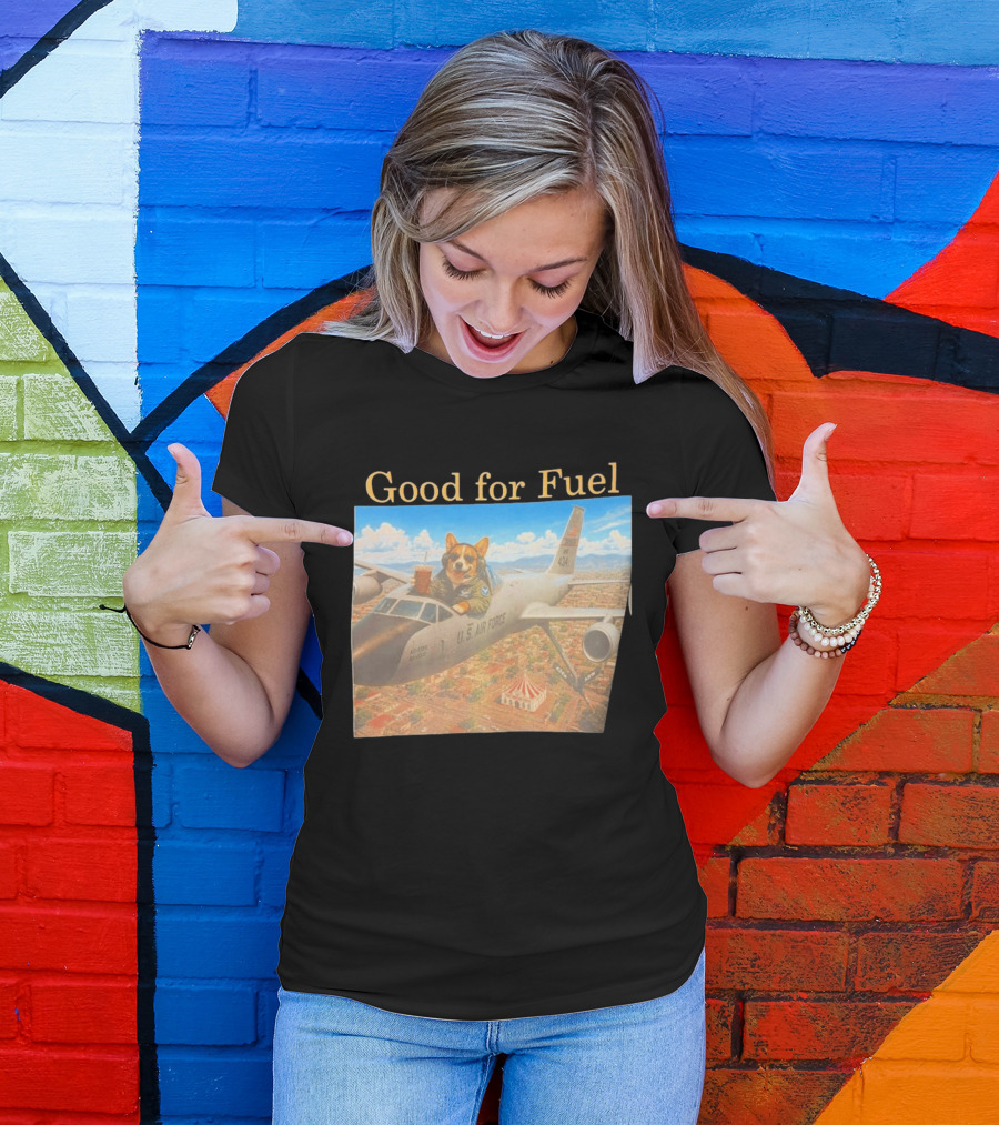 Corgi Pilot In U.S. Air Force Cockpit Good For Fuel T-Shirt