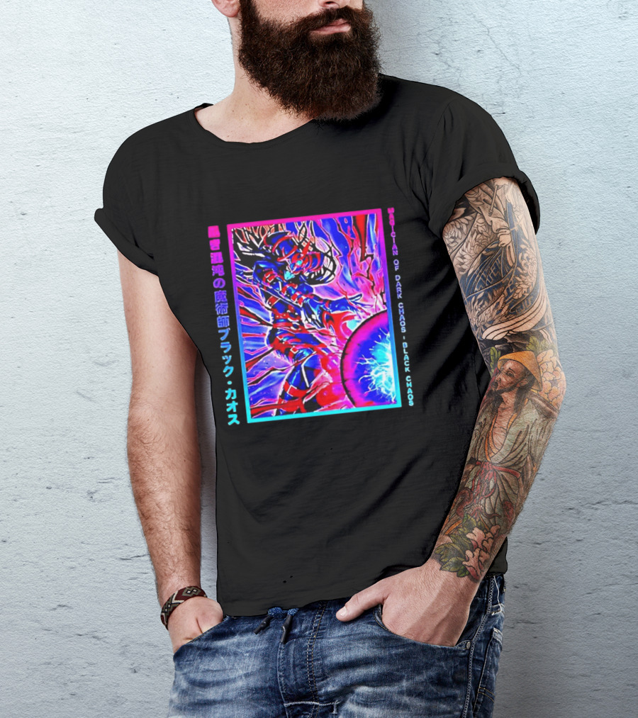 Officila Magician Of Dark Chaos Black Chaos Vaporwave Anime Yugioh T-Shirt