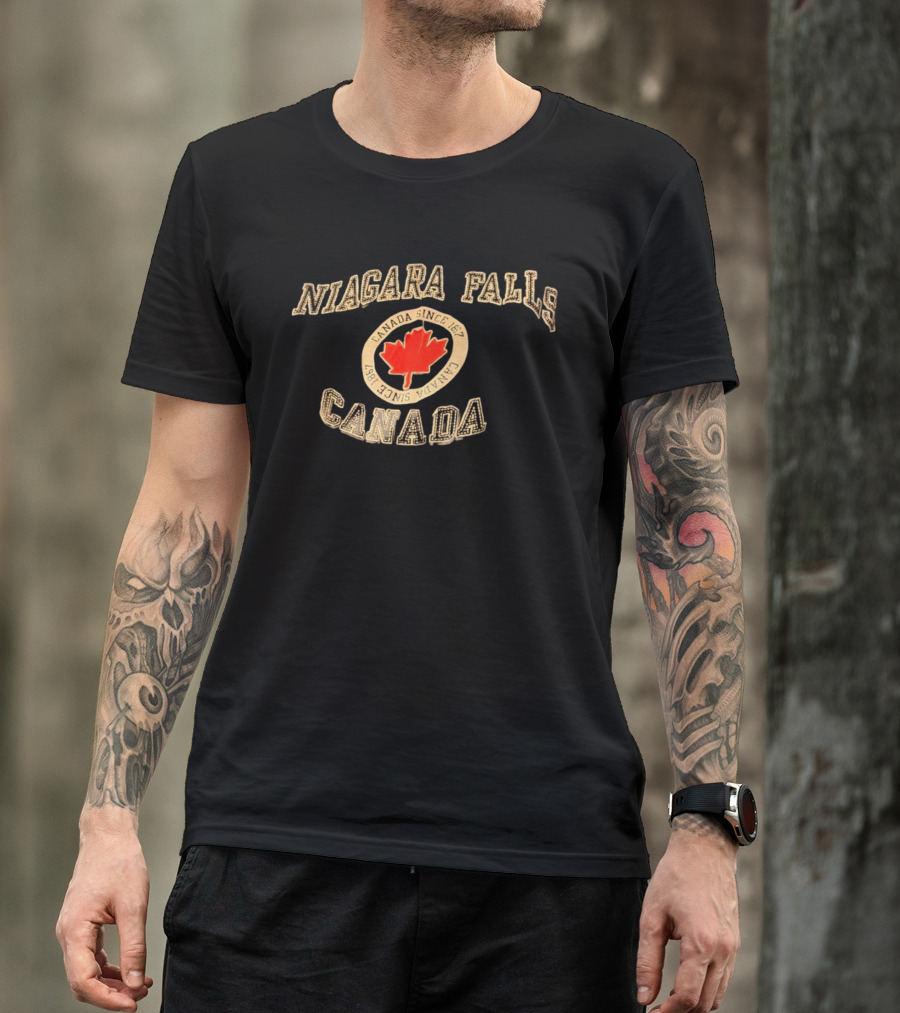 Niagara Falls Canada Maple Leaf Since 1867 Vintage Stitched T-Shirt