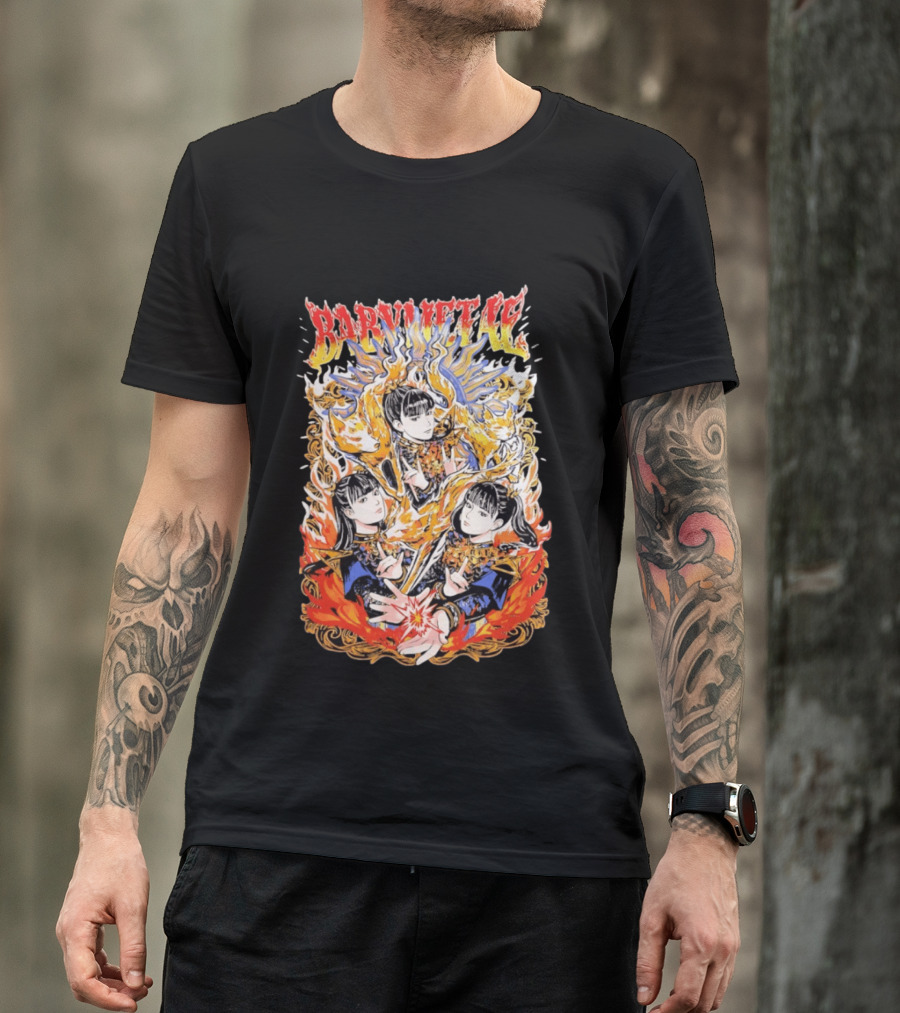 Babymetal Fox God Trio Flames Heavy Metal T-Shirt