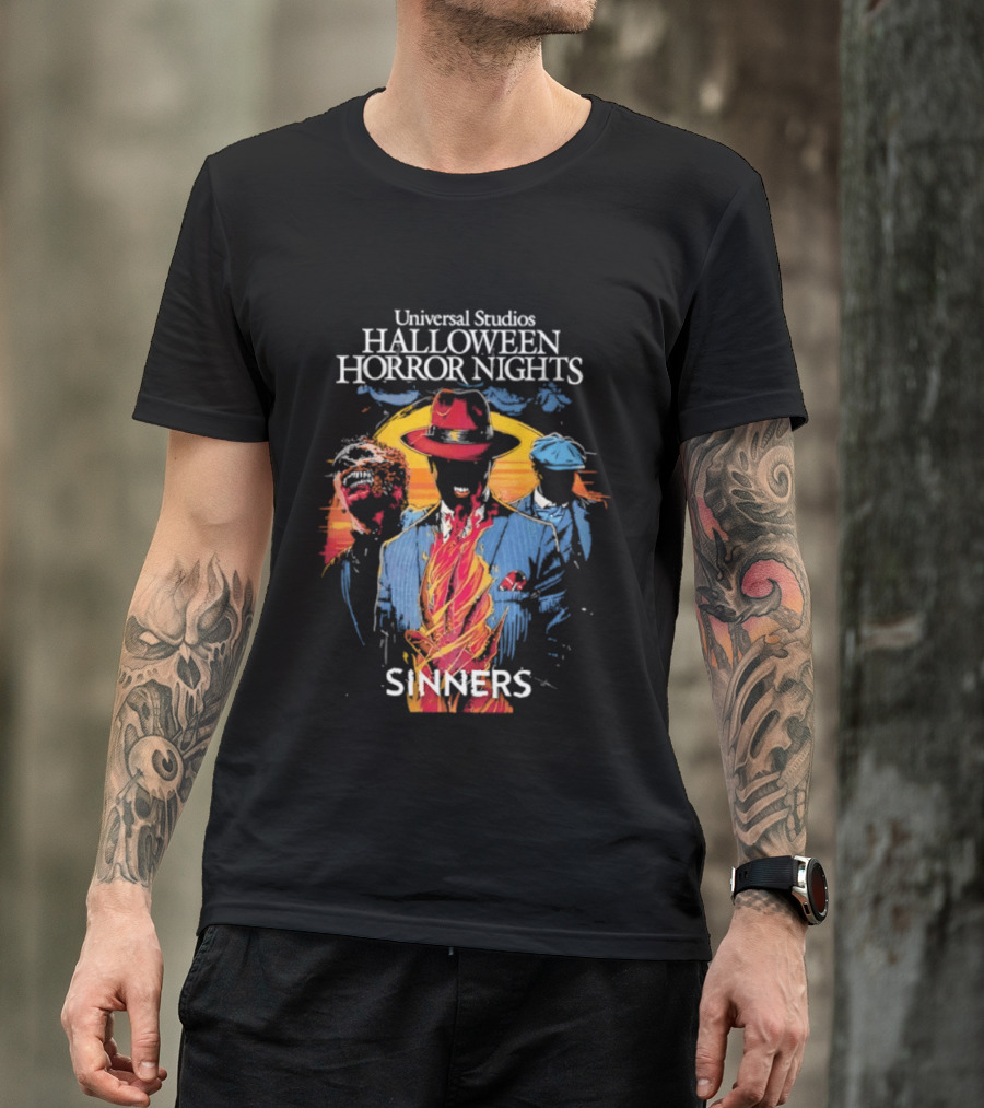 Universal Studios Halloween Horror Nights Sinners Horror Gangster T-Shirt