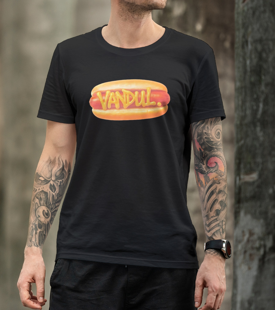 Vandul Mustard Hot Dog Bold Typeface T-Shirt