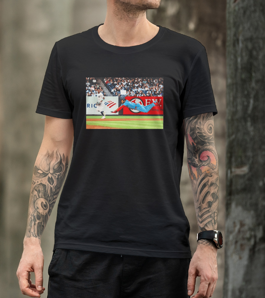 Vladimir Guerrero Jr Toronto Blue Jays Dive Action Baseball T-Shirt