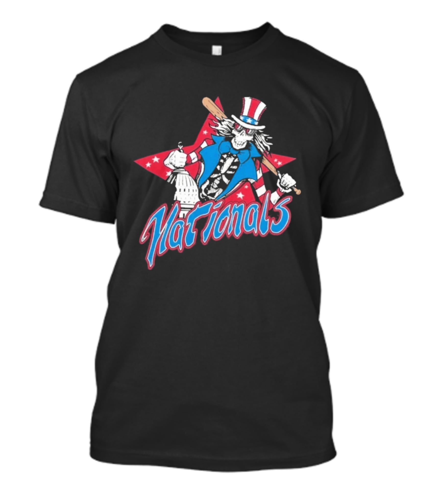 Washington Nationals Grateful Dead Uncle Sam Star Baseball Collaboration T-Shirt