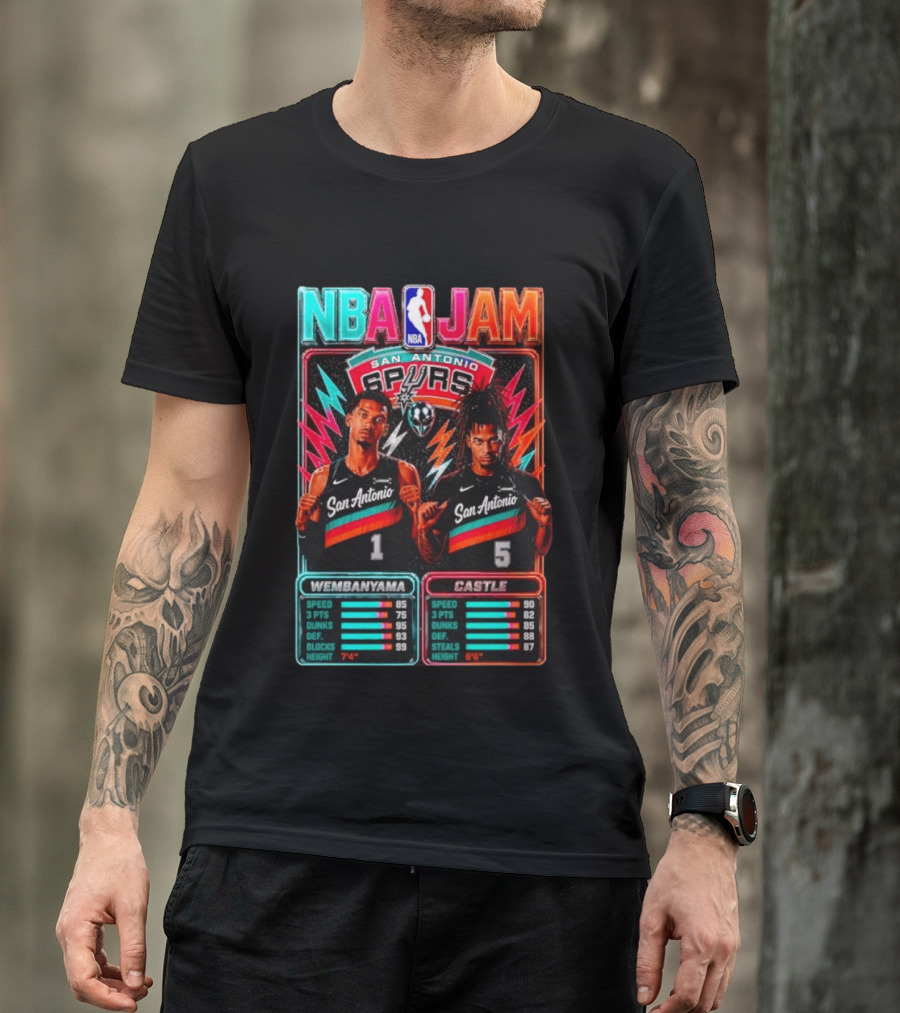 NBA Jam Wembanyama Castle San Antonio Spurs T-Shirt