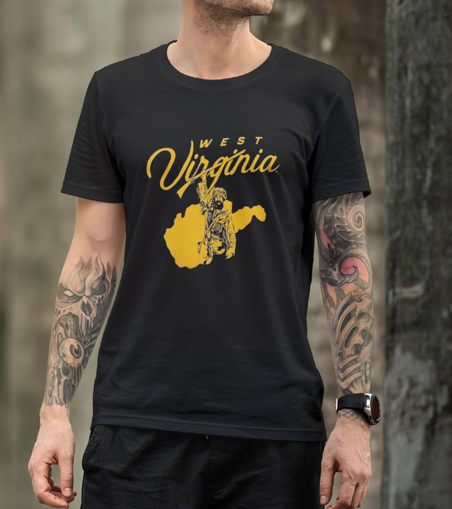West Virginia Mountaineers State Outline Mountaineer T-Shirt