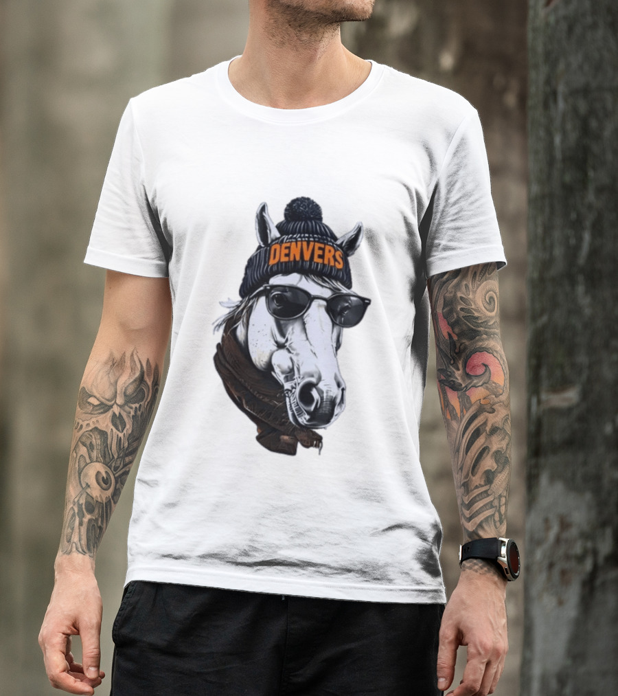Denvers Horse With Hat Sunglasses And Scarf T-Shirt