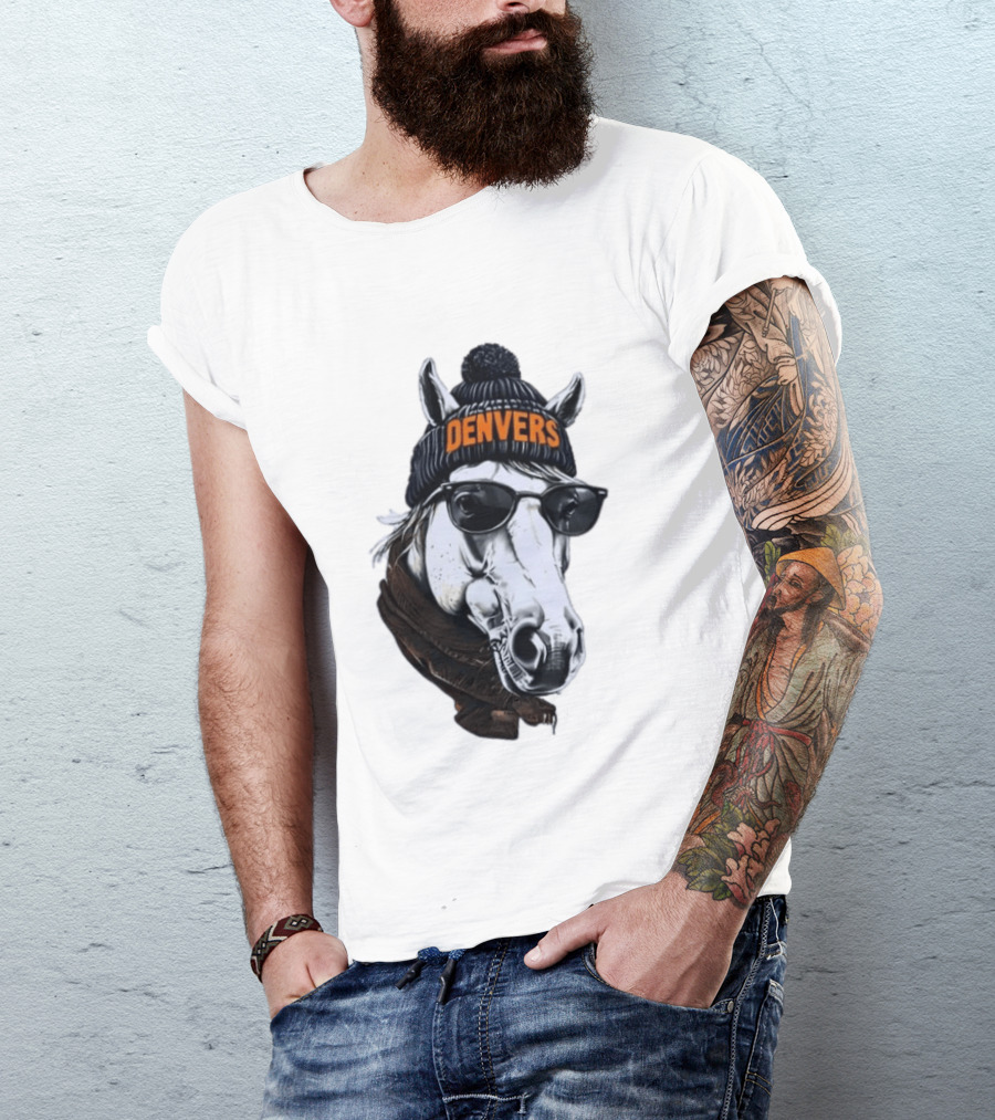 Denvers Horse With Hat Sunglasses And Scarf T-Shirt