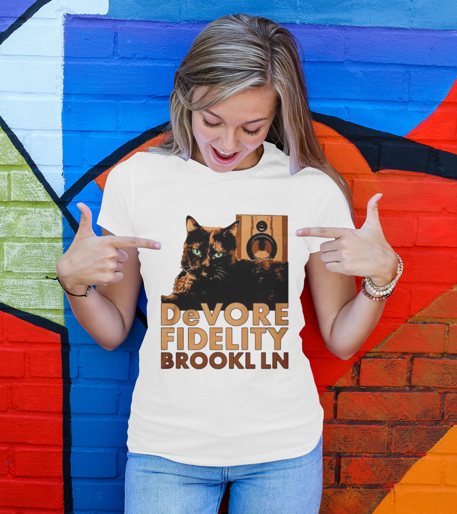 DeVore Fidelity Brooklyn Cat Speaker T-Shirt