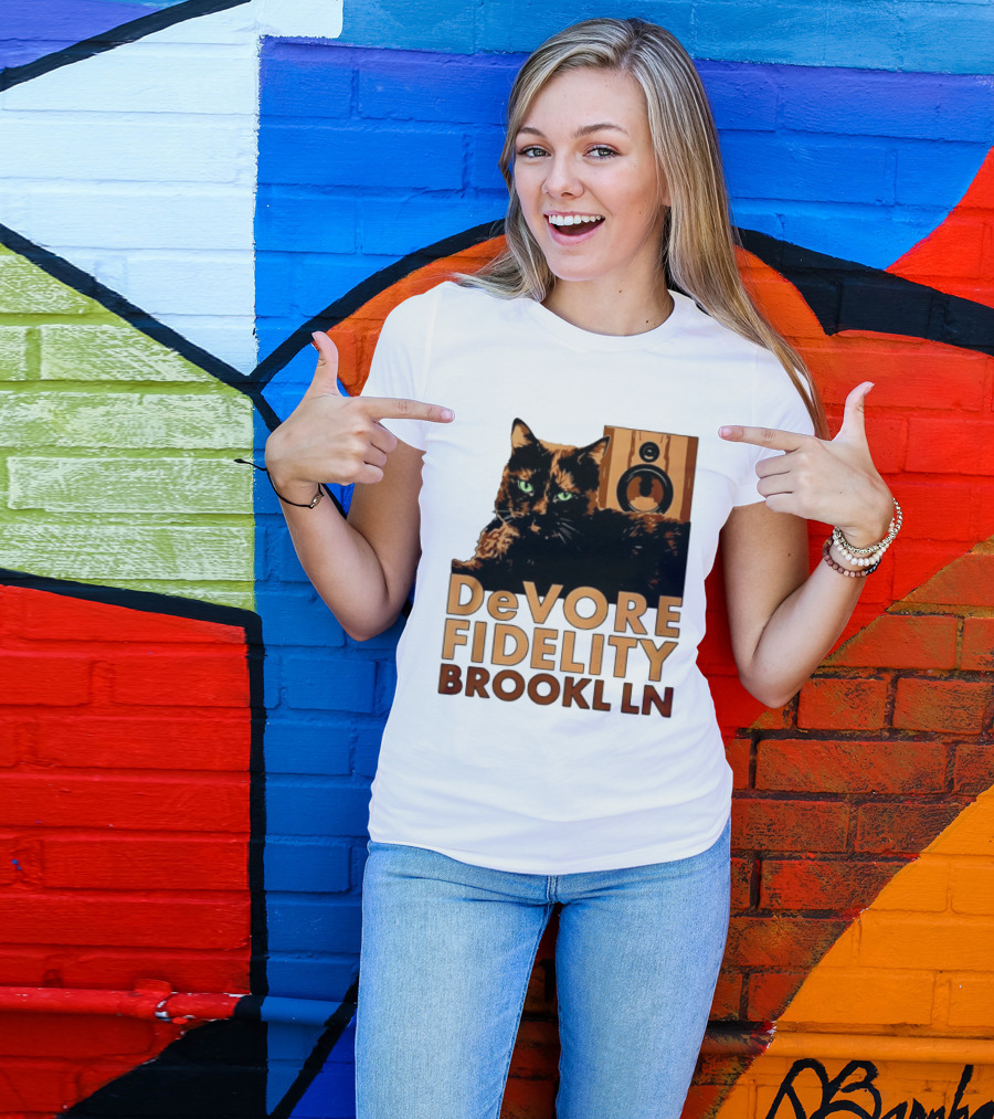 DeVore Fidelity Brooklyn Cat Speaker T-Shirt