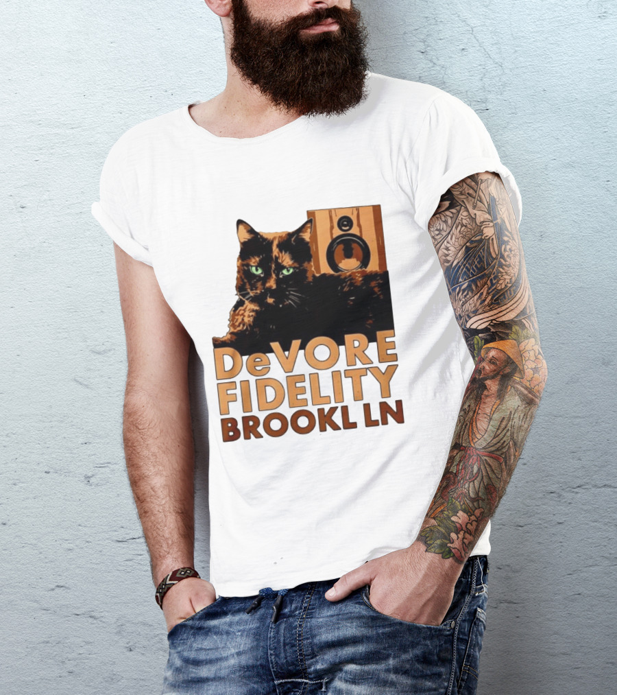 DeVore Fidelity Brooklyn Cat Speaker T-Shirt