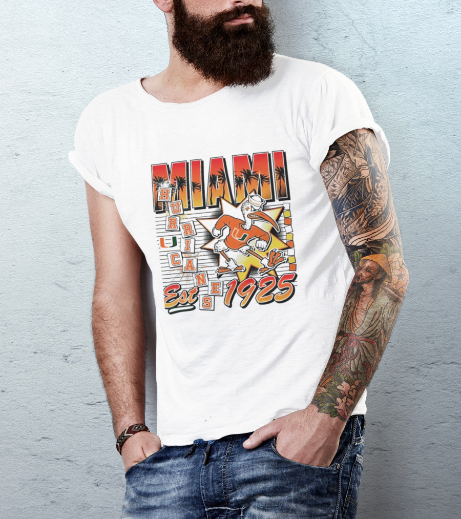 Miami Hurricanes Est 1925 Vintage Burst U Logo Ducks T-Shirt