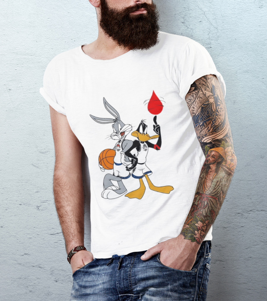 Looney Tunes Bugs Bunny Daffy Duck Tune Squad Basketball Spin T-Shirt