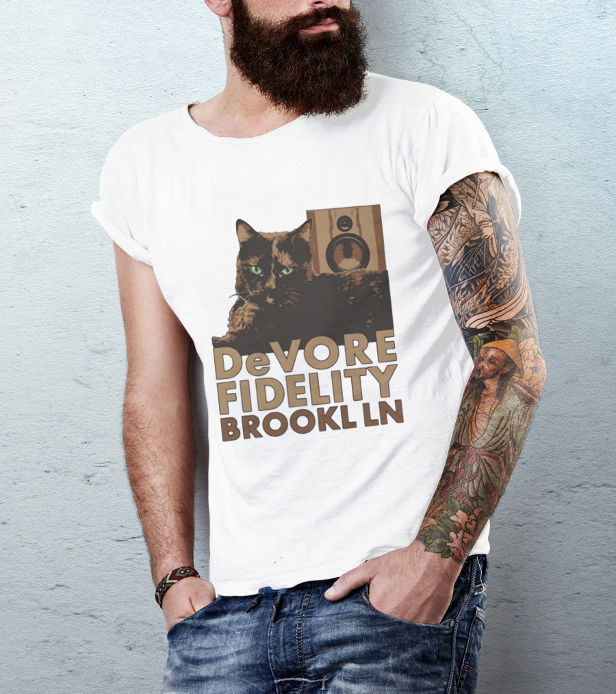 DeVore Fidelity Brooklyn LN Cat Speaker T-Shirt