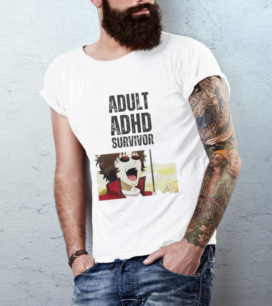 Sakamoto Tatsuma Anime Character Adult ADHD Survivor T-Shirt