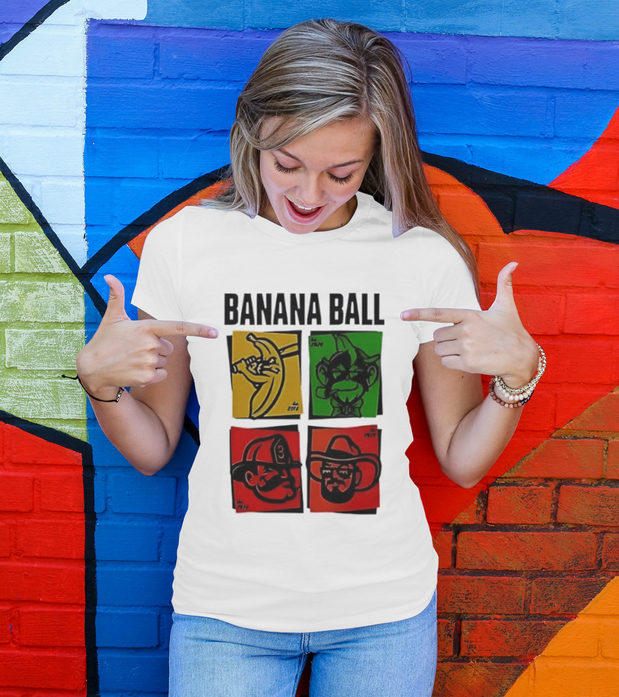 Savannah Bananas Baseball Banana Ball Colorful Character Blocks T-Shirt