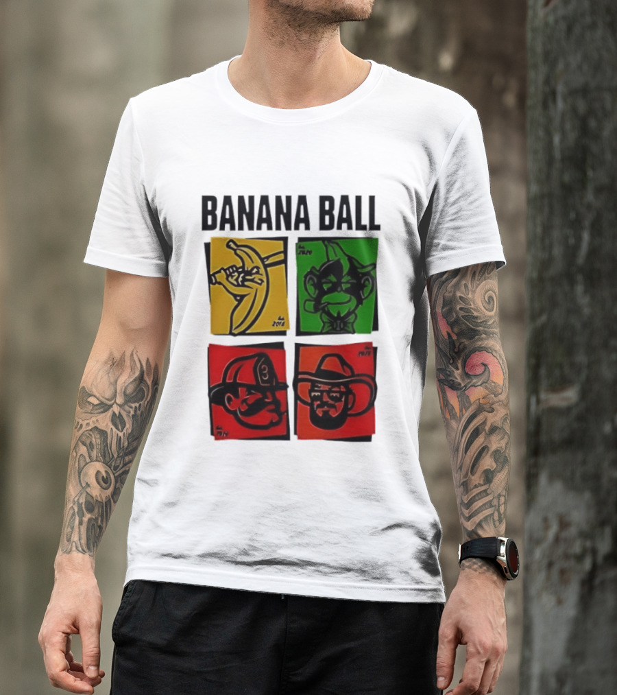 Savannah Bananas Baseball Banana Ball Colorful Character Blocks T-Shirt