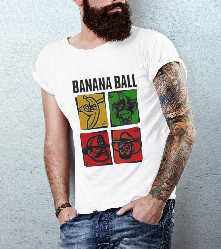 Savannah Bananas Baseball Banana Ball Colorful Character Blocks T-Shirt