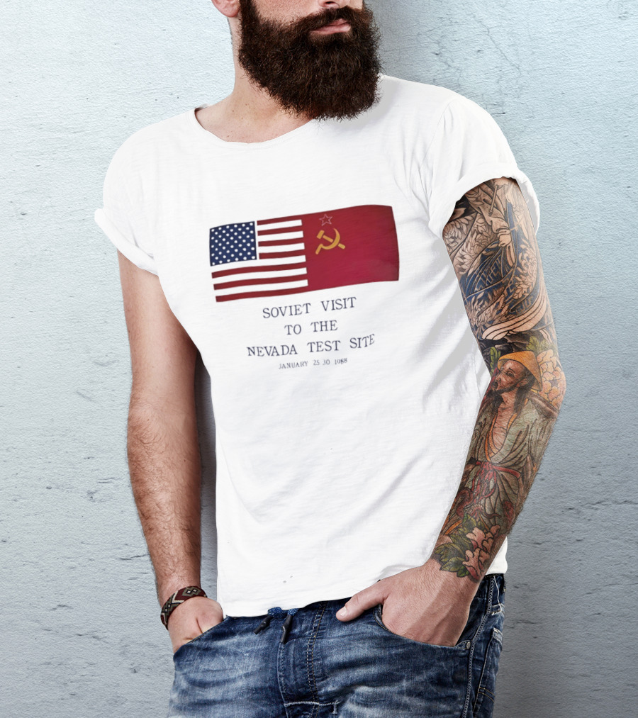 Soviet Visit To The Nevada Test Site January 28 1988 Flag T-Shirt