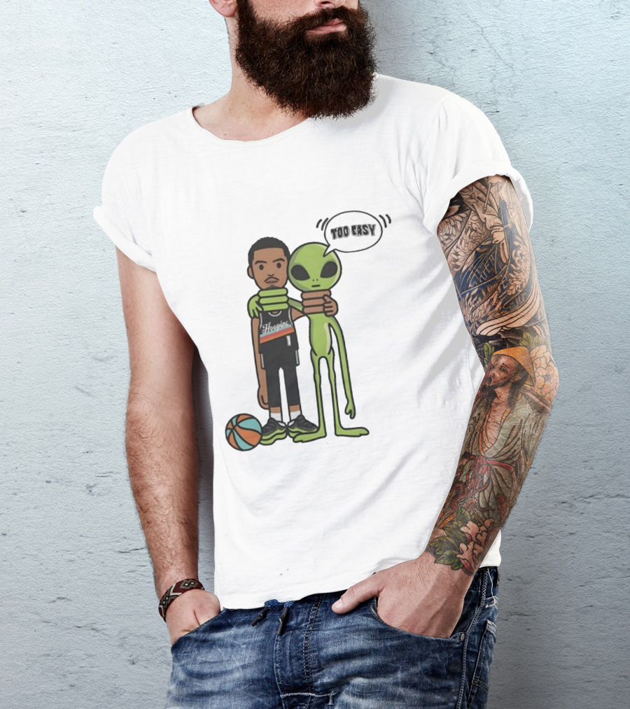Too Easy Victor Wembanyama Hooping Alien San Antonio Spurs NBA Basketball T-Shirt
